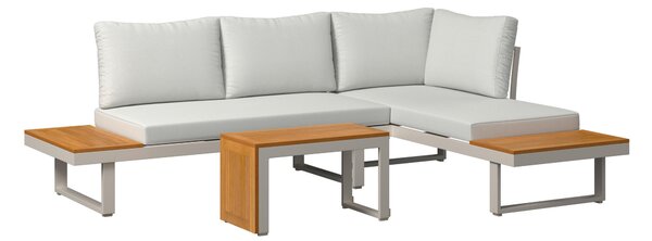 TERASOVÁ SEDACIA SÚPRAVA drevo, kov, textil Amatio - Série záhradného nábytku