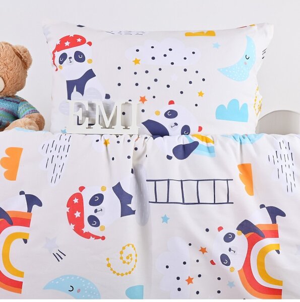 Obliečky detské Pandy biele EMI, Detský set 90x130 + 45x65