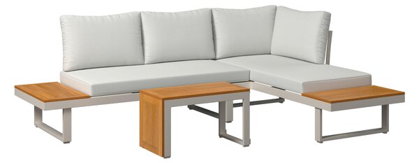TERASOVÁ SEDACIA SÚPRAVA drevo, kov, textil Amatio - Série záhradného nábytku