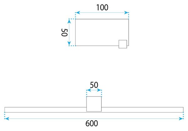 Toolight Toolight, LED nástenné svietidlo, 60cm, 12W, 4000K, 1000lm, SWE050-1W, čierna matná, OSW-20150