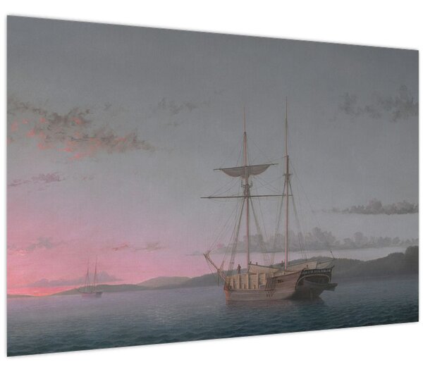 Obraz - Fitz Henry Lane, Lumber Schooners at Evening on Penobscot Bay, reprodukcia (90x60 cm)