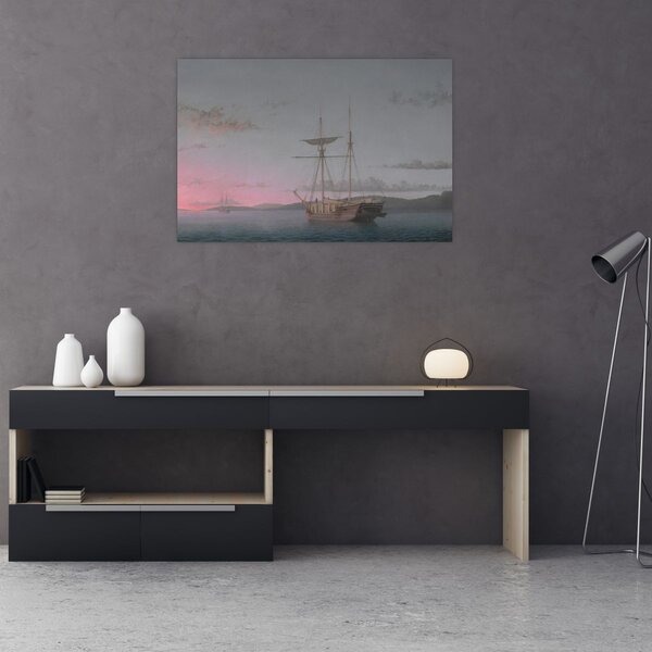 Obraz - Fitz Henry Lane, Lumber Schooners at Evening on Penobscot Bay, reprodukcia (90x60 cm)