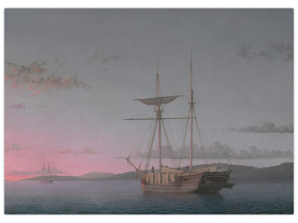 Obraz - Fitz Henry Lane, Lumber Schooners at Evening on Penobscot Bay, reprodukcia (70x50 cm)