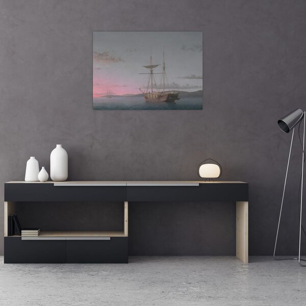 Obraz - Fitz Henry Lane, Lumber Schooners at Evening on Penobscot Bay, reprodukcia (70x50 cm)