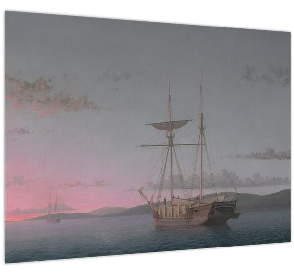 Obraz - Fitz Henry Lane, Lumber Schooners at Evening on Penobscot Bay, reprodukcia (70x50 cm)