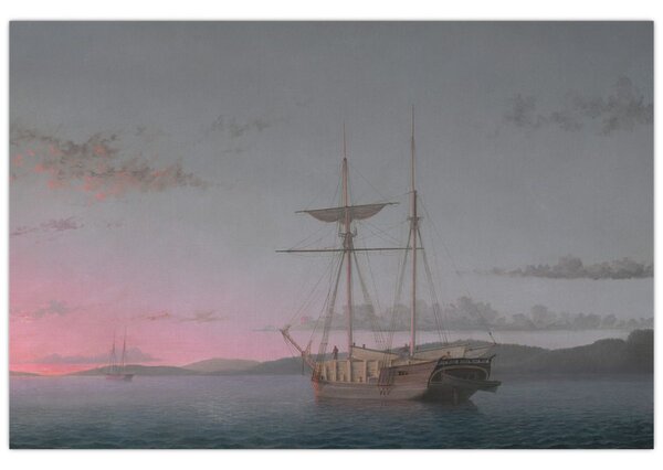Obraz - Fitz Henry Lane, Lumber Schooners at Evening on Penobscot Bay, reprodukcia (90x60 cm)
