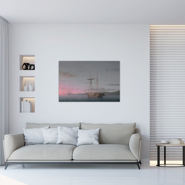 Obraz - Fitz Henry Lane, Lumber Schooners at Evening on Penobscot Bay, reprodukcia (90x60 cm)