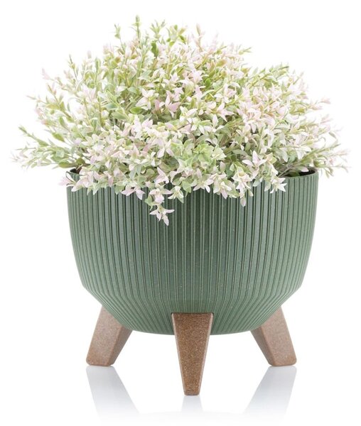 PLASTOVÝ KVETINÁČ ROSA LINEA ECO 15X24 CM ZELENÁ