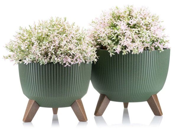 PLASTOVÝ KVETINÁČ ROSA LINEA ECO 15X24 CM ZELENÁ