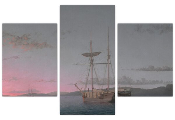 Obraz - Fitz Henry Lane, Lumber Schooners at Evening on Penobscot Bay, reprodukcia (90x60 cm)