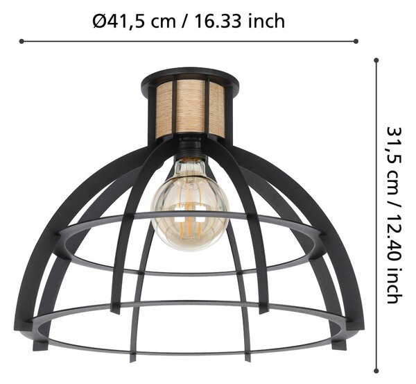 STROPNÉ SVIETIDLO, 41,5/31,5 cm Eglo - Online Only bytové doplnky, Online Only
