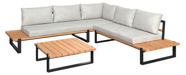 TERASOVÁ SEDACIA SÚPRAVA 3-dielne, drevo, kov, textil Ambia Garden - Online Only záhrada, Online Only