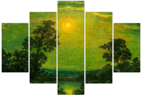 Obraz - Imitator of Ralph Albert Blakelock, Moonlight, reprodukcia (150x105 cm)