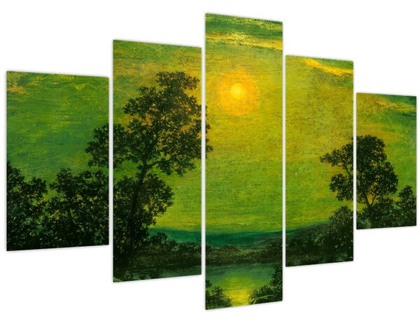 Obraz - Imitator of Ralph Albert Blakelock, Moonlight, reprodukcia (150x105 cm)