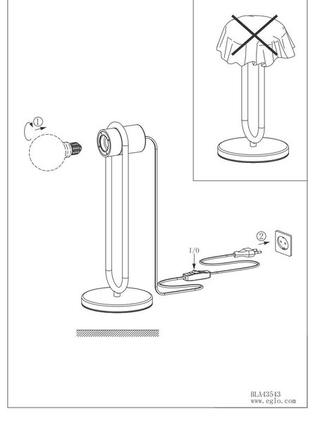 STOLNÁ LAMPA, E27, 8,5/9/41 cm Eglo - Online Only bytové doplnky, Online Only