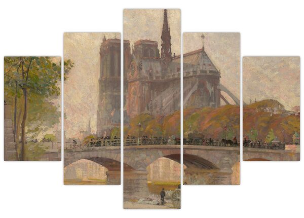 Obraz - Robert William Vonnoh, Notre Dame de Paris, reprodukcia (150x105 cm)