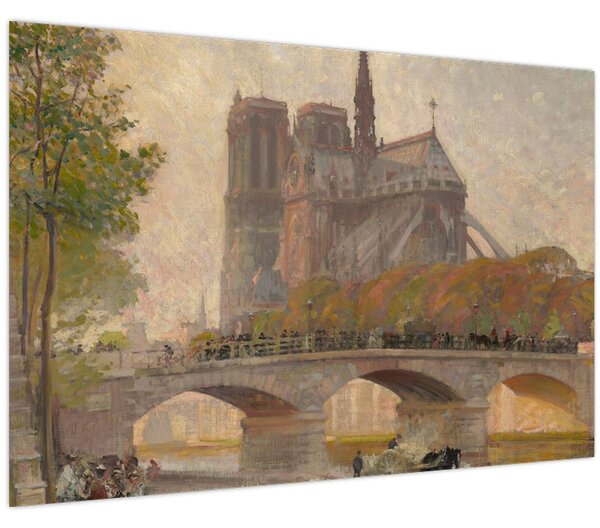 Obraz - Robert William Vonnoh, Notre Dame de Paris, reprodukcia (90x60 cm)