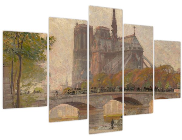 Obraz - Robert William Vonnoh, Notre Dame de Paris, reprodukcia (150x105 cm)
