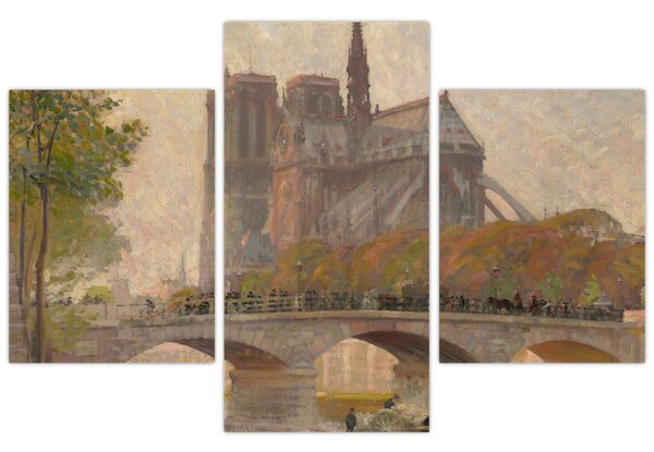 Obraz - Robert William Vonnoh, Notre Dame de Paris, reprodukcia (90x60 cm)