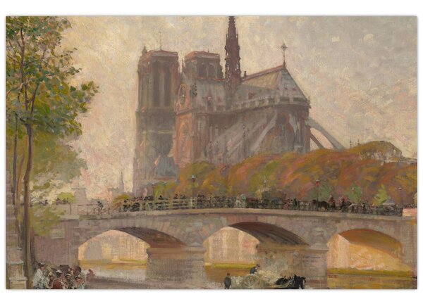 Obraz - Robert William Vonnoh, Notre Dame de Paris, reprodukcia (90x60 cm)