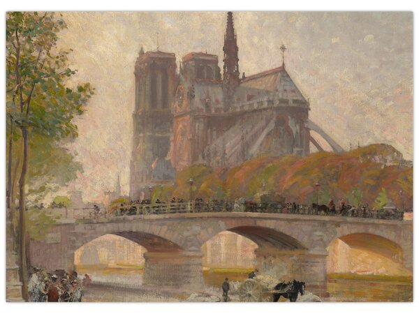 Obraz - Robert William Vonnoh, Notre Dame de Paris, reprodukcia (70x50 cm)