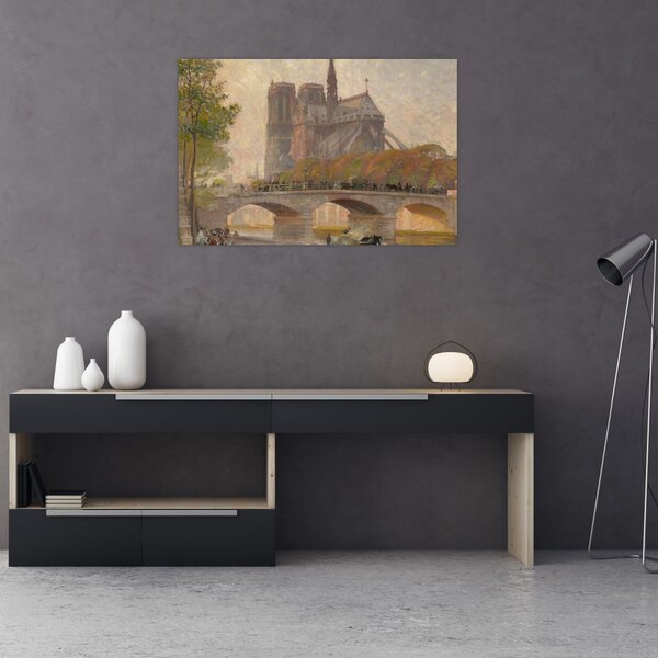 Obraz - Robert William Vonnoh, Notre Dame de Paris, reprodukcia (90x60 cm)