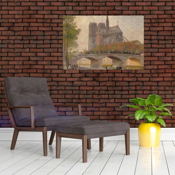 Obraz - Robert William Vonnoh, Notre Dame de Paris, reprodukcia (90x60 cm)