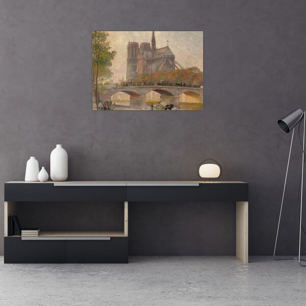 Obraz - Robert William Vonnoh, Notre Dame de Paris, reprodukcia (70x50 cm)