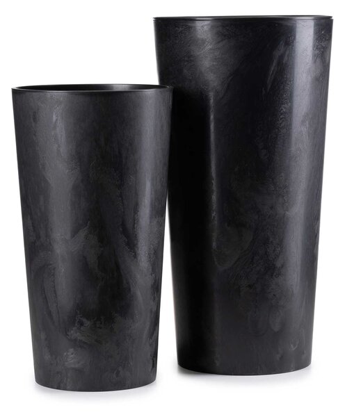 PLASTOVÝ KVETINÁČ URBANIKA SADA 2KS 57X30 CM+46,6X25,5 CM ČIERNA