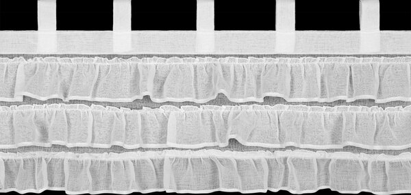 KRÁTKA ZÁCLONA NA PÚTKACH LILIA1 150X45 CM BIELA