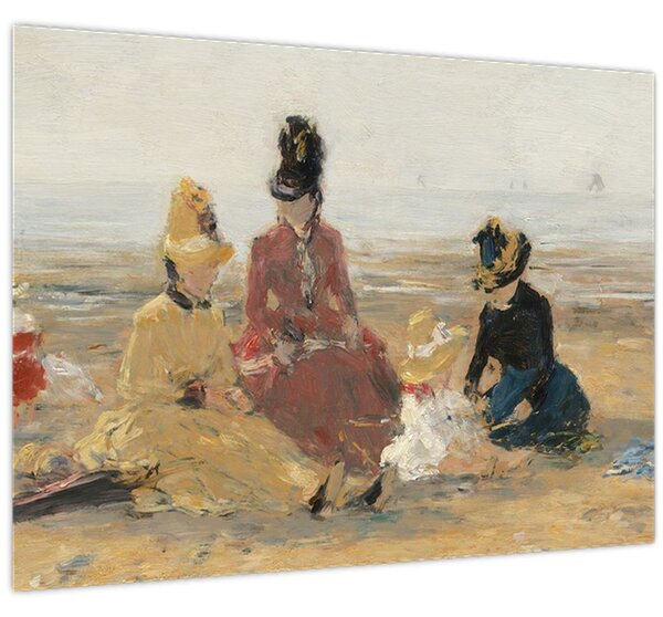 Obraz - Eugène Boudin, On the Beach, Trouville, reprodukcia (70x50 cm)