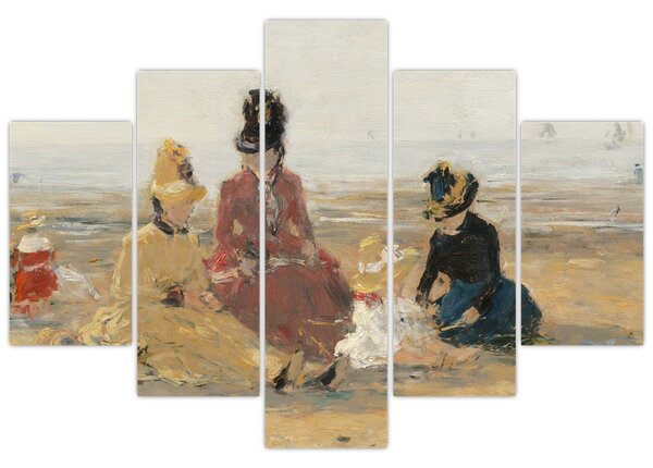 Obraz - Eugène Boudin, On the Beach, Trouville, reprodukcia (150x105 cm)