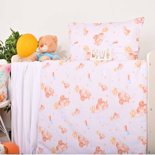 Obliečky detské Veverička v obláčikoch EMI, Detský set 90x130 + 45x65