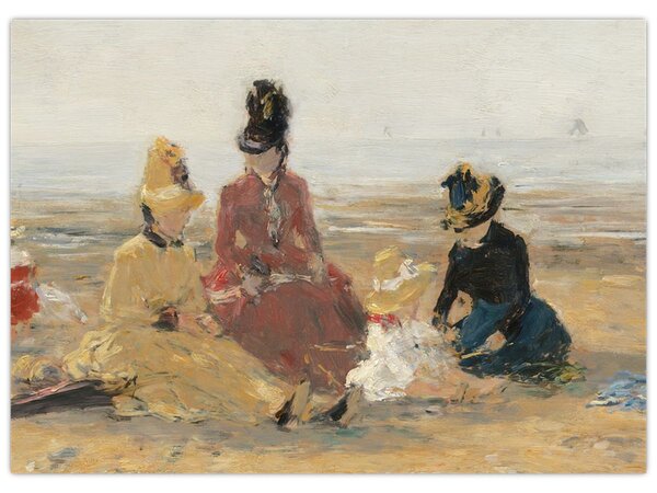 Obraz - Eugène Boudin, On the Beach, Trouville, reprodukcia (70x50 cm)