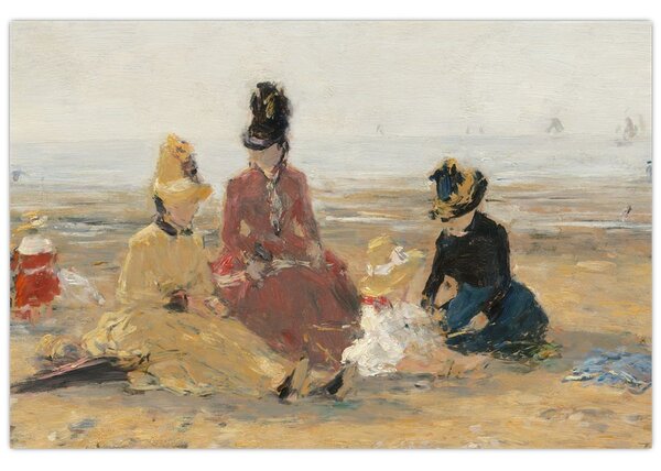 Obraz - Eugène Boudin, On the Beach, Trouville, reprodukcia (90x60 cm)
