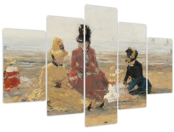 Obraz - Eugène Boudin, On the Beach, Trouville, reprodukcia (150x105 cm)