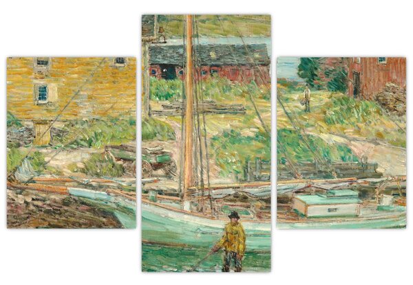 Obraz - Childe Hassam, Oyster Sloop, Cos Cob, reprodukcia (90x60 cm)