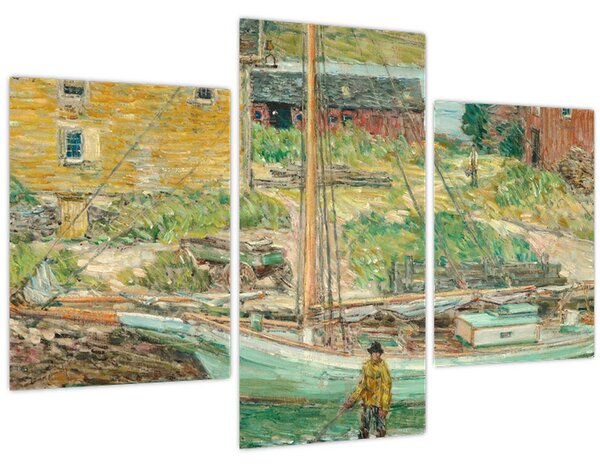 Obraz - Childe Hassam, Oyster Sloop, Cos Cob, reprodukcia (90x60 cm)