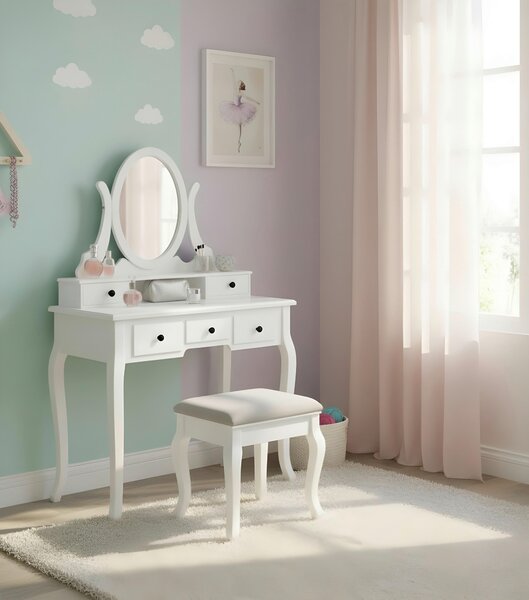 TOALETNÝ STOLÍK, biela, 97/40/142 cm Ambia Home - Toaletné stolíky