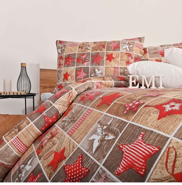 Vianočné bavlnené obliečky Ginger EMI, Štandardný set jednolôžko obsahuje 1x 140x200 + 1x 70x90