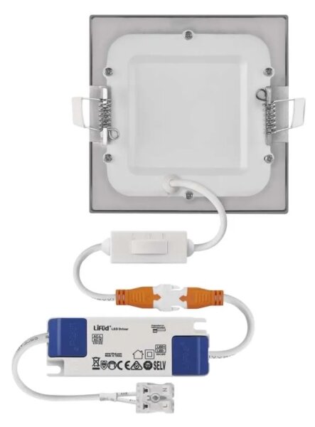 LED podhľadové svietidlo NEXXO LED/7W/230V 3000/3500/4000K strieborné 12x12 cm