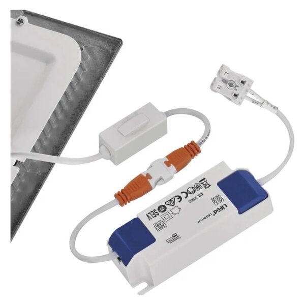 LED Podhľadové svietidlo NEXXO LED/12,5W/230V 3000/3500/4000K strieborné 17x17 cm