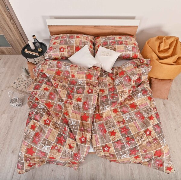 Vianočné bavlnené obliečky Ginger EMI, Štandardný set jednolôžko obsahuje 1x 140x200 + 1x 70x90
