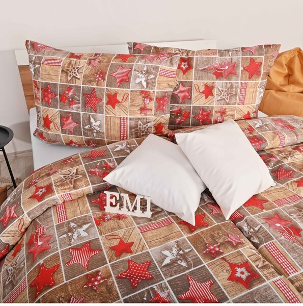 Vianočné bavlnené obliečky Ginger EMI, Štandardný set jednolôžko obsahuje 1x 140x200 + 1x 70x90