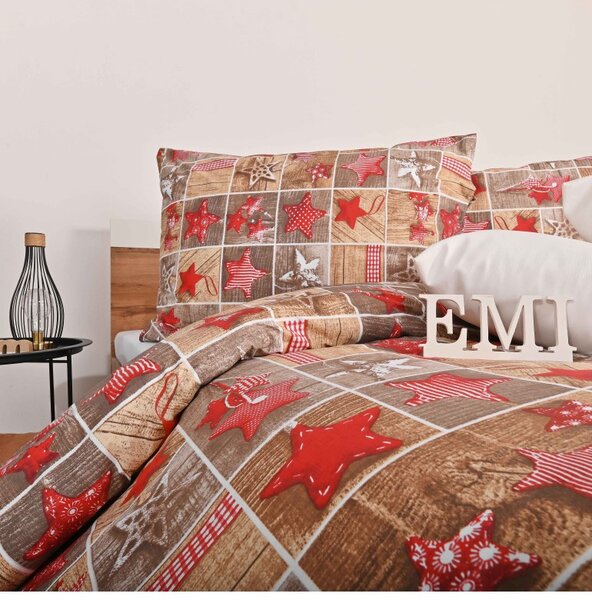 Vianočné bavlnené obliečky Ginger EMI, Štandardný set jednolôžko obsahuje 1x 140x200 + 1x 70x90