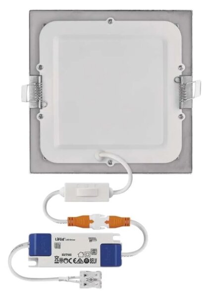 LED Podhľadové svietidlo NEXXO LED/12,5W/230V 3000/3500/4000K strieborné 17x17 cm