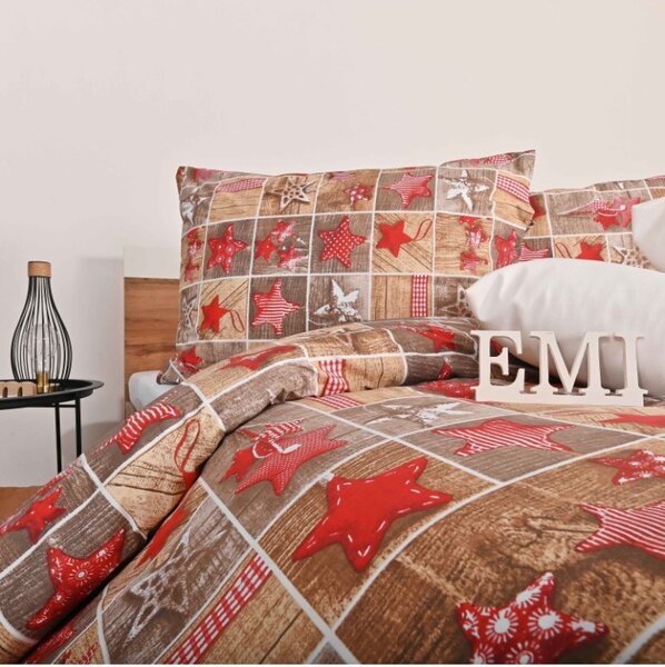 Vianočné bavlnené obliečky Ginger EMI, Štandardný set jednolôžko obsahuje 1x 140x200 + 1x 70x90