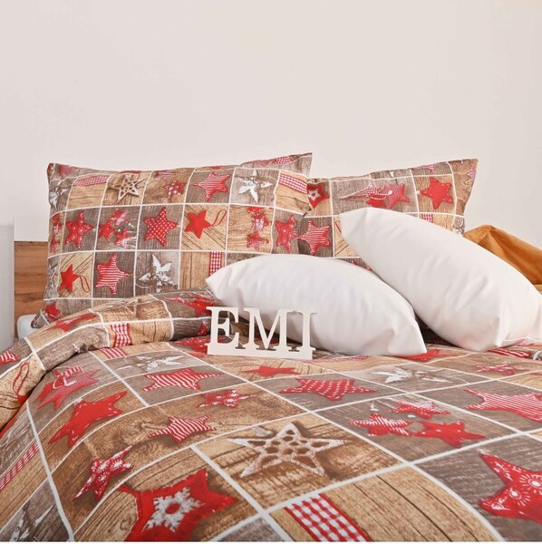 Vianočné bavlnené obliečky Ginger EMI, Štandardný set jednolôžko obsahuje 1x 140x200 + 1x 70x90