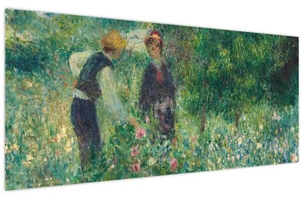 Obraz - Auguste Renoir, Picking Flowers, reprodukcia (120x50 cm)
