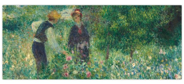 Obraz - Auguste Renoir, Picking Flowers, reprodukcia (120x50 cm)